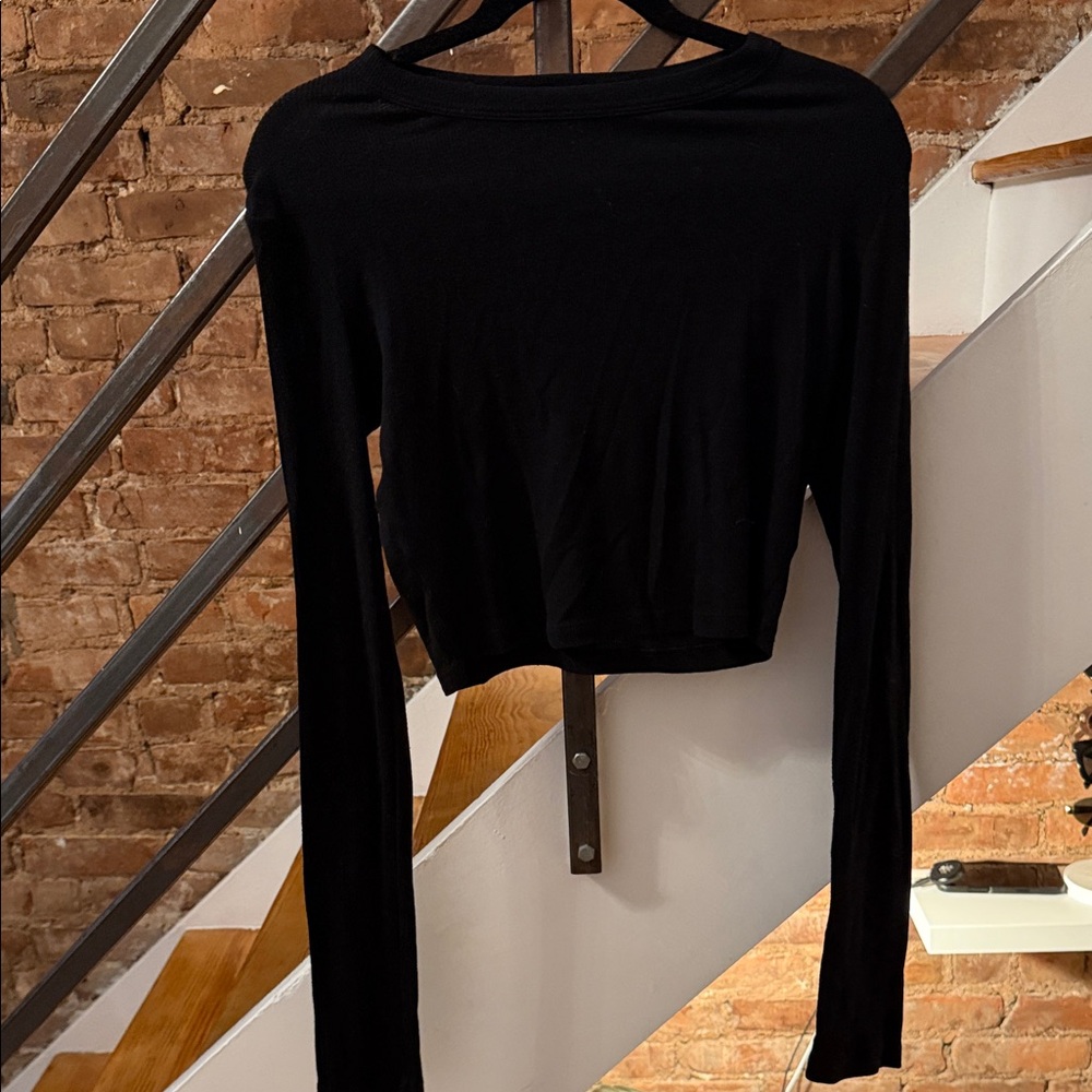 Cotton Citizen Black Long Sleeve Blouse